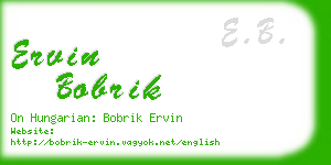 ervin bobrik business card